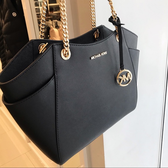 NWT Michael Kors Jet Set Travel Black JST tote bag - Picture 2 of 5